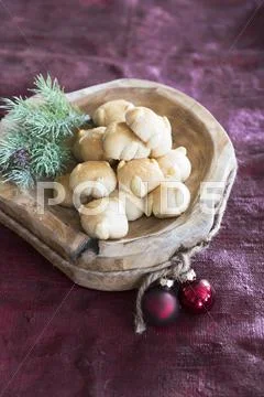 Bethmännchen (pastry made from marzipan with almonds, powdered sugar, rosewater, Stock Photos