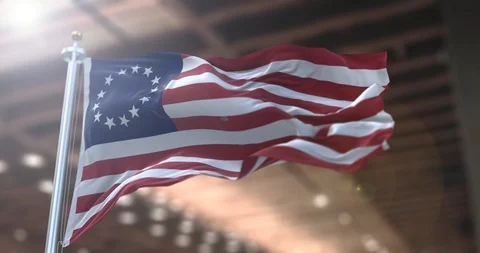 Betsy Ross American flag loop Stock Footage 120162197