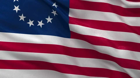 Betsy Ross flag - seamless loop Stock Footage 42327338
