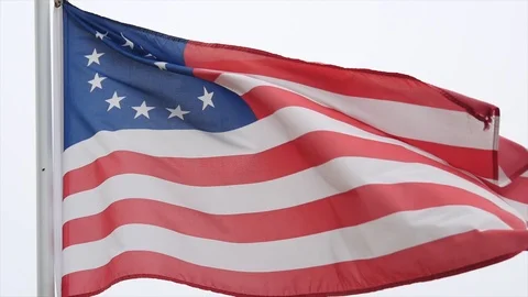 Betsy Ross Flag in Slo-Mo Video stock 111923830