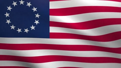 Betsy Ross Flag Waving Loop 4K – Historical American Flag Animation Vídeos de archivo 335993710