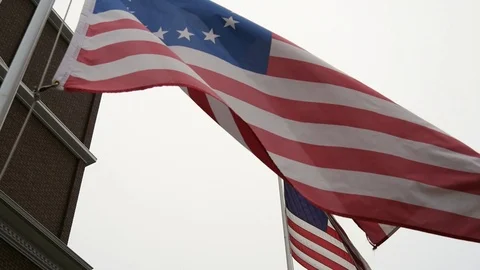 Betsy Ross Flags Video stock 111923811