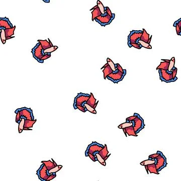 Betta fish vector seamless pattern Illustrazione stock