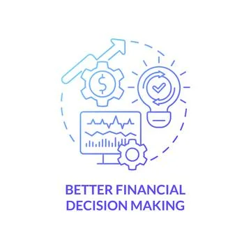 Better financial decision making blue gradient concept icon Stock Illustration