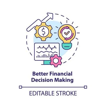 Better financial decision making concept icon Stock Illustration