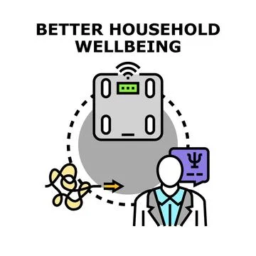 Better household wellbeing concept improving home life Stock Illustration