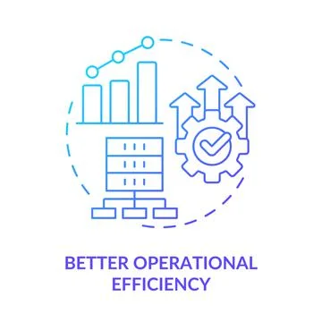 Better operational efficiency blue gradient concept icon Stock Illustration