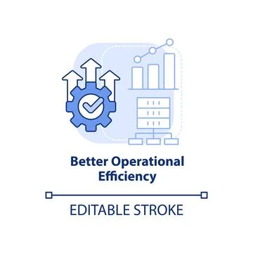 Better operational efficiency light blue concept icon Stock Illustration