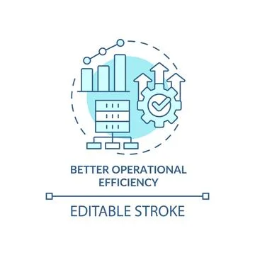 Better operational efficiency turquoise concept icon Stock Illustration