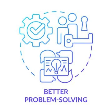 Better problem-solving blue gradient concept icon Illustrazione stock