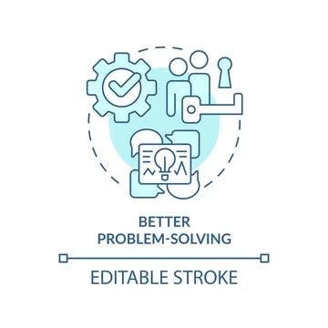 Better problem-solving turquoise concept icon 库存插图