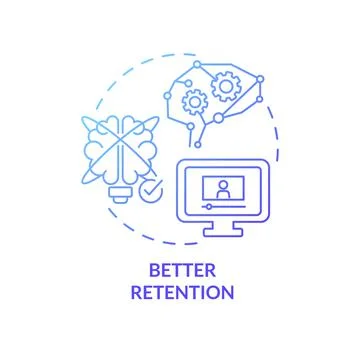 Better retention blue gradient concept icon Stock Illustration