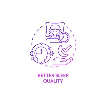 Better sleep quality purple gradient concept icon 스톡 일러스트