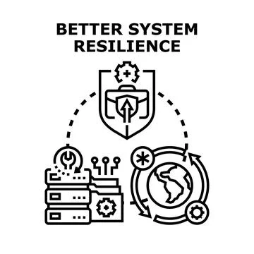 Better system resilience working, protecting global data infrastructure Stock Illustration