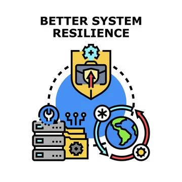 Better system resilience working, protecting global data infrastructure Stock Illustration