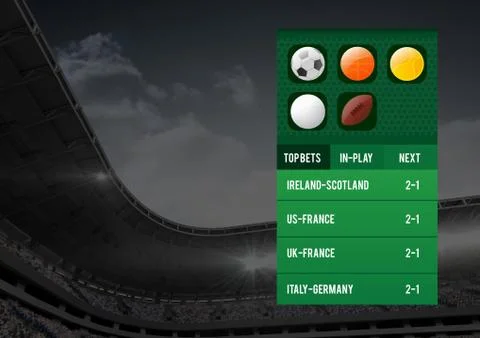 Betting App Interface stadium Illustrazione stock
