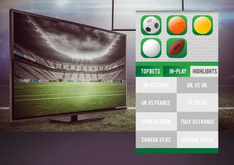 Betting App Interface television Ilustración de archivo