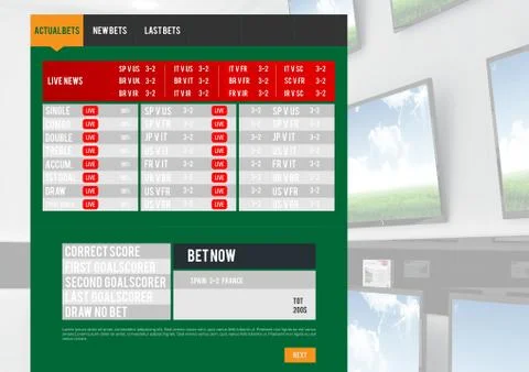 Betting App Interface televisions Ilustración de archivo