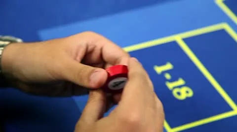 Betting at roulette table Stock Footage 27820335