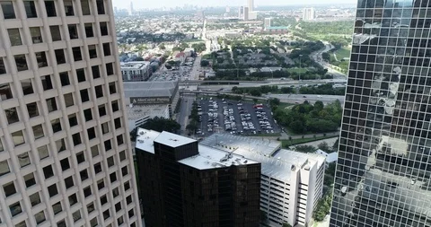In between buildings in Houston, Texas Stock Footage 120769108