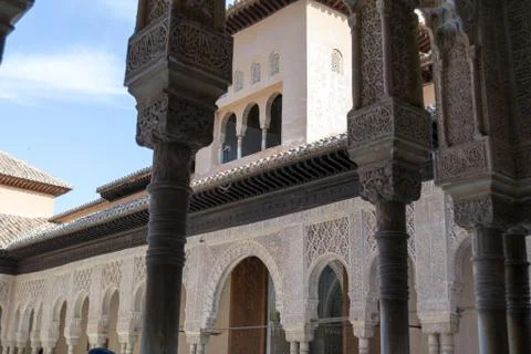 Between columns at Alhambra Stock Photos