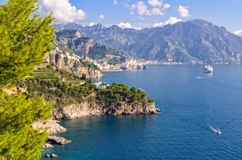 Between Conca dei Marini and Positano - Amalfi Coast Stock Photos