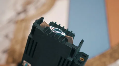 Between contacts of tazer run electrical discharges that neutralize the bully Video stock 68370628