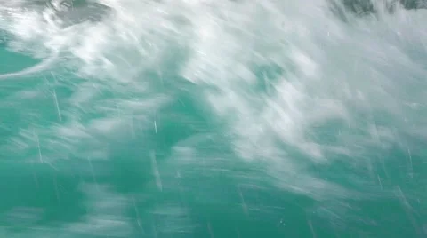 In between hulls waves slam the catamaran hulls as we move through seas as se Stock Footage 67862744