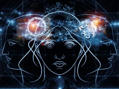 Between humans and digits 스톡 일러스트