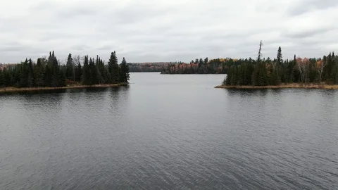 In Between Islands on a Lake Stock Footage 122322589