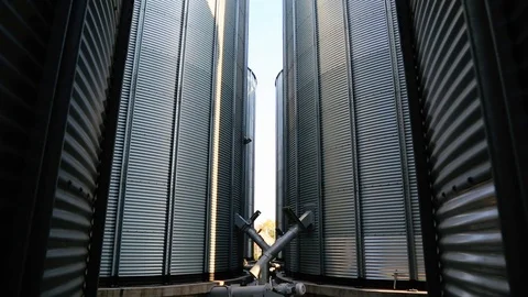 Between Large Silos - footage2 Stock-Footage 126993227