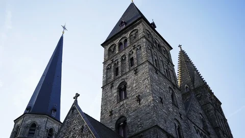 Between medieval buildings Stock Footage 96319599