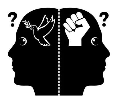 Between Peace and War Stock Illustration