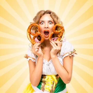 Between pretzels. Stock Photos