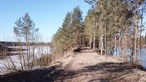 Between the quarry and the river Western Dvina Stock Footage 105155262