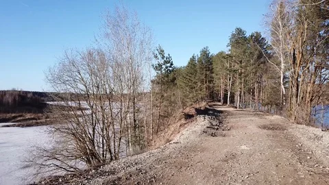 Between the quarry and the river Western Dvina Stock Footage 105155299