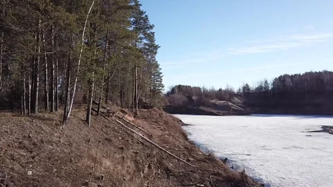Between the quarry and the river Western Dvina Stock Footage 105156635