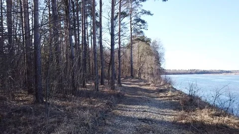Between the quarry and the river Western Dvina Stock Footage 105157766