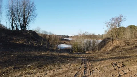 Between the quarry and the river Western Dvina Stock Footage 105219830