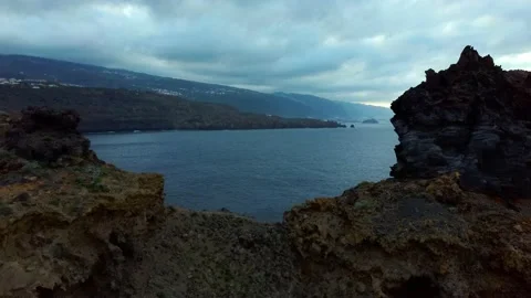 Between the rocks towards the horizon Stock Footage 138692623