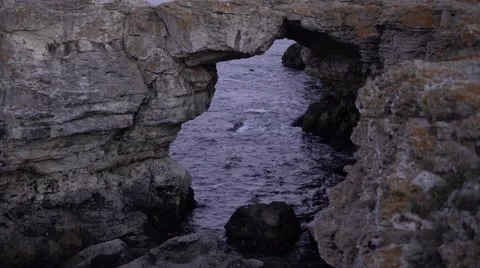 Between the Sea Rocks 4K Stock Footage 66561823