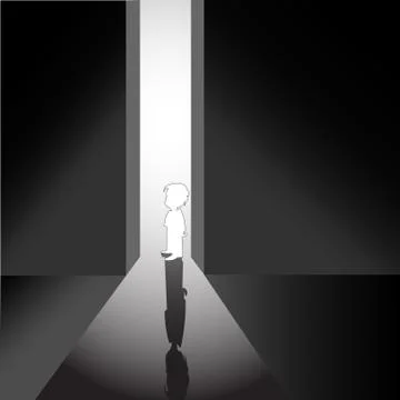 Between the shadow and the light Stock Illustration