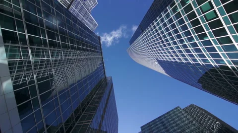 Between the skyscrapers, look up, timelapse Stock Footage 55450008