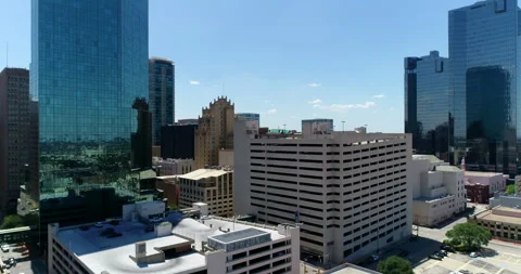 In between the towers in Fort Worth Stock Footage 201432201