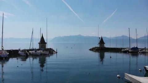 Between to towers of the port Stock Footage 154406631