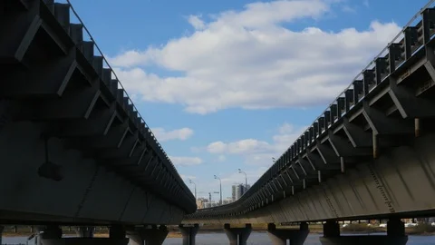 Between two bridges. City landscape. Vídeo Stock 111515862