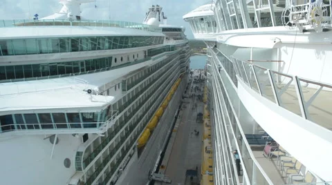 Between Two Cruise Ships Stock Footage 46626639