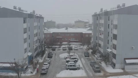 Between two houses in Small town Suburban Stock Footage 147546172