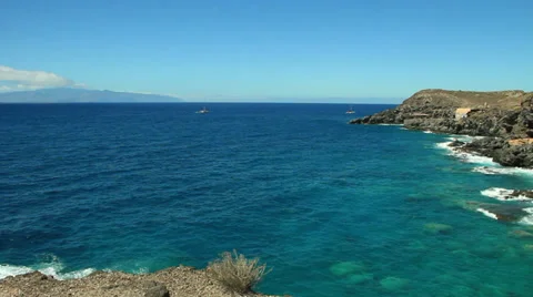 Between two islands La Gomera and Tenerife. Canary islands. Spain. Stock Footage 30590473
