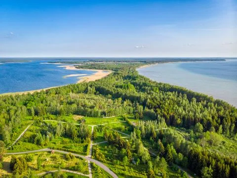 Between two lakes Naroch and Miastro, Belarus Stock Photos